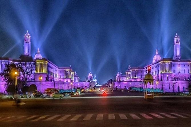 New Delhi Night City Tour - Kartavya Path and the Lit Government Buildings