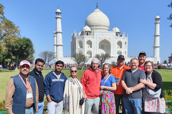 Taj Mahal Day Tour by Private AC Car from Delhi with Meal at 5<em> – Key points at a glance’ /></p>
<ul>
<li><strong>Private travel from Delhi to Agra:</strong> Your own temperature-controlled car avoids the limits of a shared group departure.</li>
<li><strong>Three major Agra sights:</strong> The Taj Mahal, Agra Fort, and I’timād-ud-Daulah’s tomb are covered in one day.</li>
<li><strong>Guide support at the monuments:</strong> Your guide provides entrance tickets when admission is part of your selected package and leads the visits inside.</li>
<li><strong>Five-star lunch option:</strong> The Courtyard by Marriott Agra serves as the planned stop for a buffet lunch if you choose that upgrade.</li>
<li><strong>Strong guide personalities:</strong> Danish Nawaz, Amit, Ahmit, and Vickey are praised for history, photography, friendliness, and organization.</li>
<li><strong>A long but efficient day:</strong> The schedule makes Agra possible from Delhi without changing hotels, though roughly six hours are spent driving.</li>
</ul>
<h2>What the $120 price really buys you</h2>
<p><img width="669" height="446" decoding="async" src=