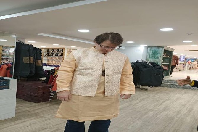 The Fabric Trail: Textile & Tailoring Tour with Expert Guide - Lajpat Nagar: local shops beside familiar brands